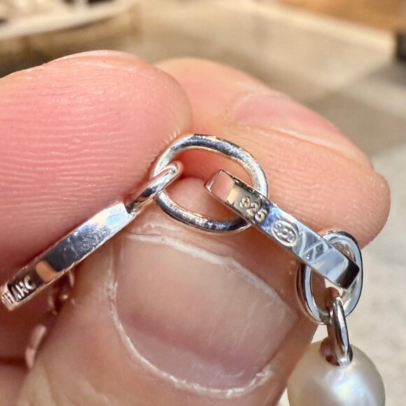 Montblanc Star Collection Sterling Silver Pearls Necklace & Bracelet Set - Picture 11 of 12